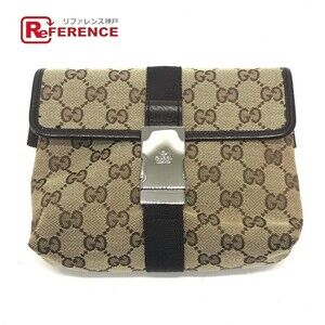 Gucci GG Body Bag Waist Bum Belt Canvas Beige Brown